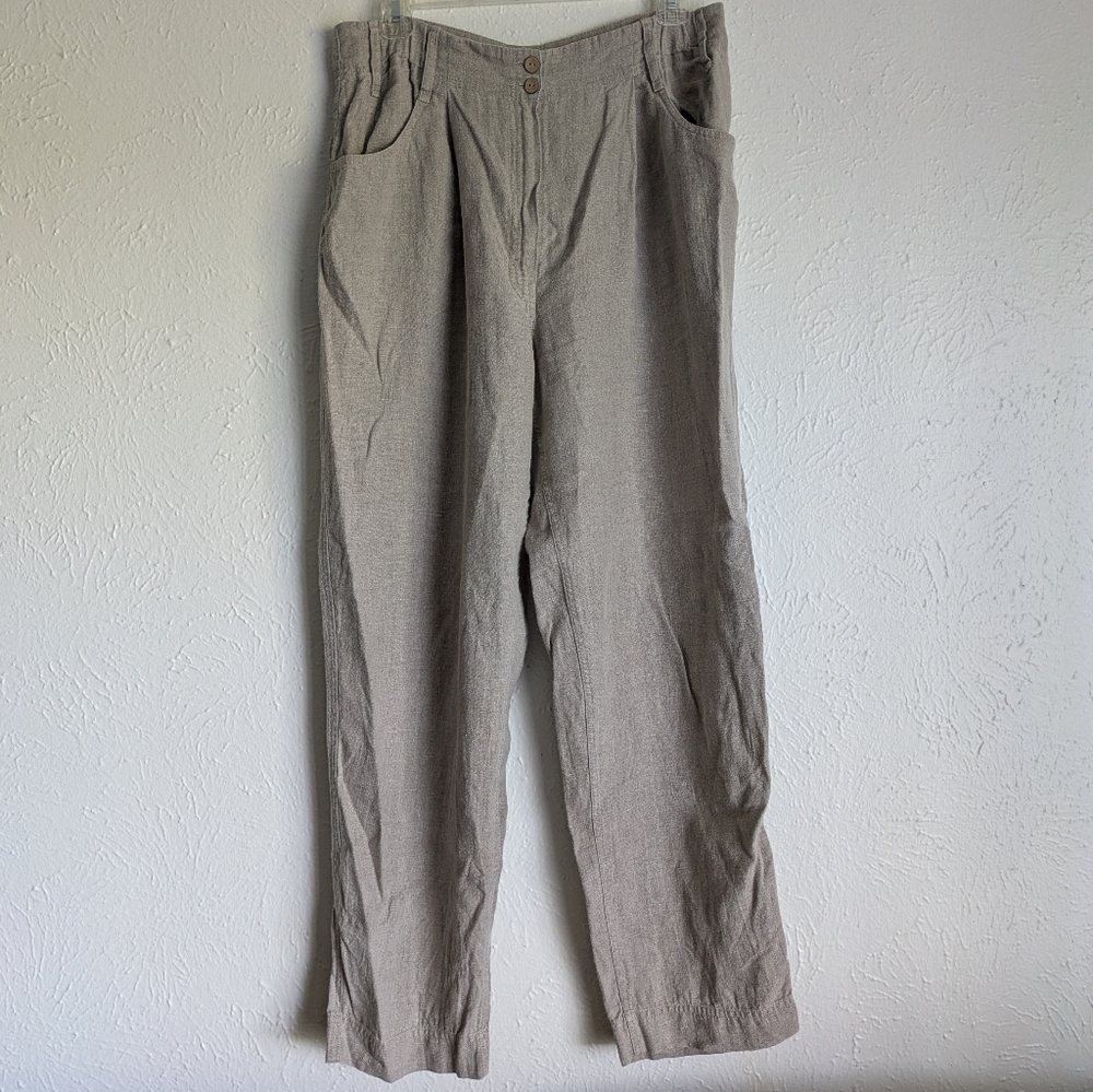 notPERFECTLINEN Women's Tan Linen Trousers